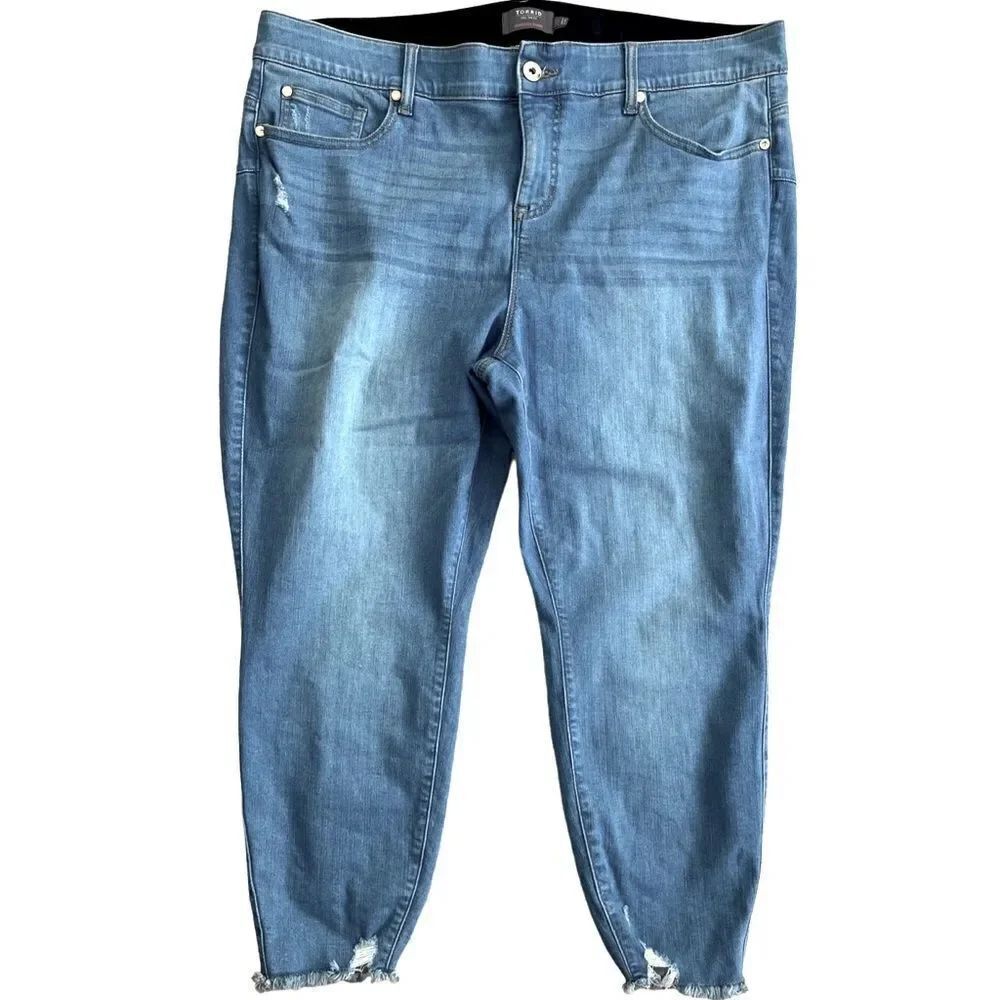 TORRID Bombshell Skinny Premium Stretch jeans, raw hem, size 22S